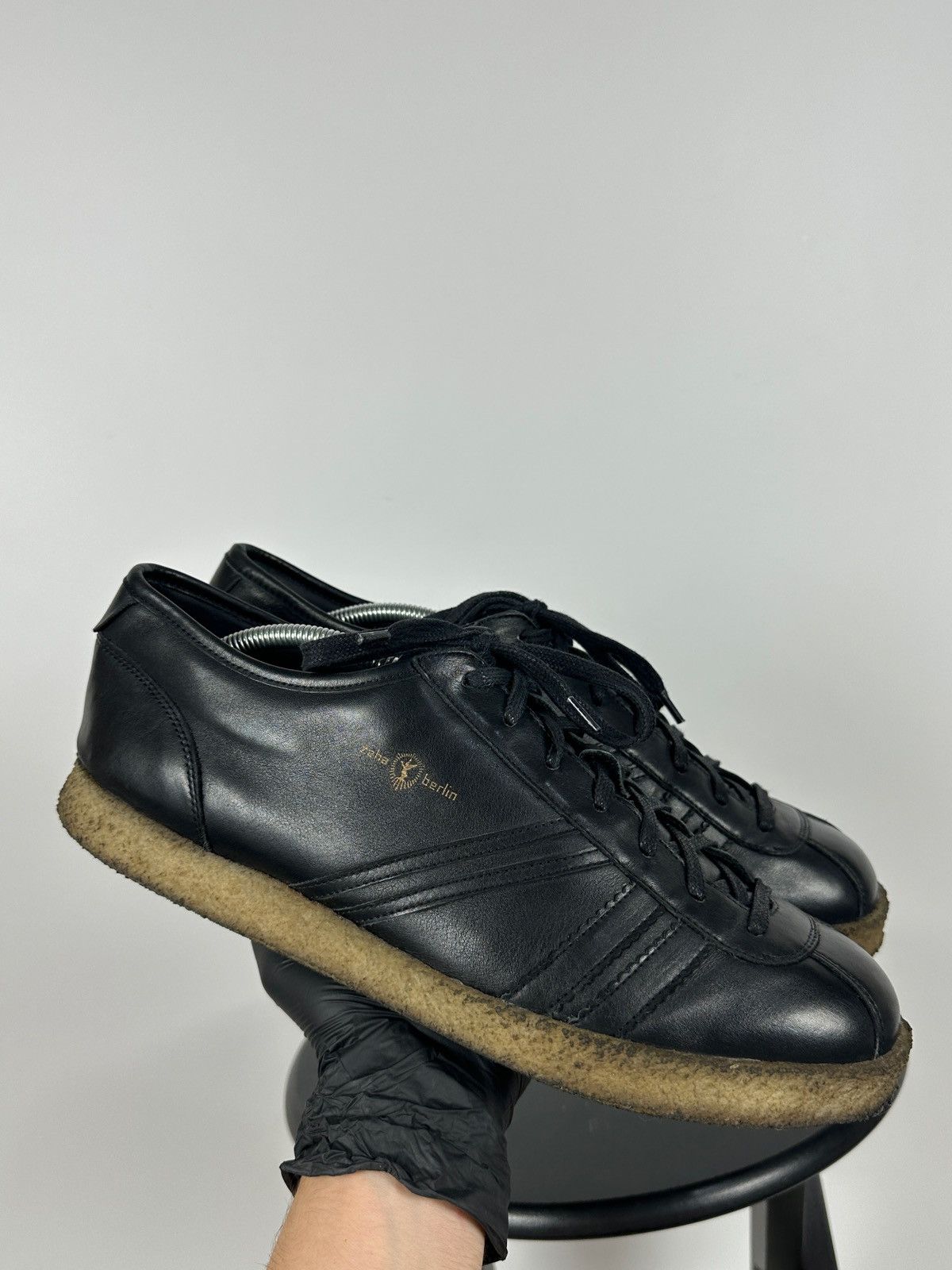 Designer Zeha Berlin Low Top Black Leather Sneakers Size US 13 / EU 46 - 1 Thumbnail
