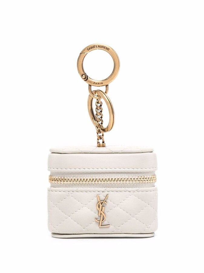 Saint Laurent Paris o1s1wg110924 Size: OS / Gaby Airpods Holder in Cream Size ONE SIZE - 1 Thumbnail