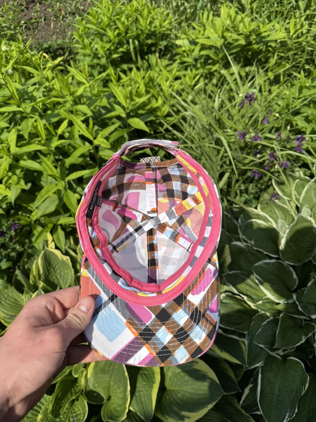 Vintage Burberry Nova Check Multicolor Visor Cap - Main Image