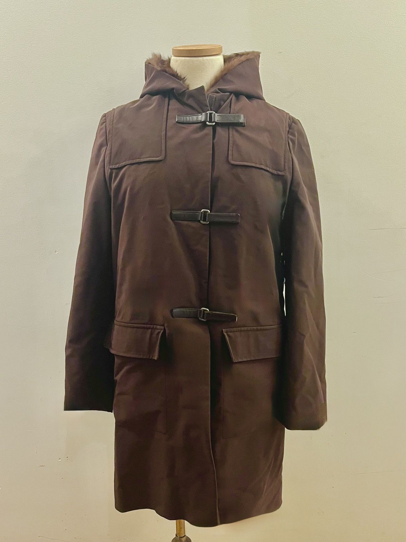 Prada Prada fw99 iconic brown nylon fur lined coat Size M / US 6-8 / IT 42-44 - 1 Thumbnail