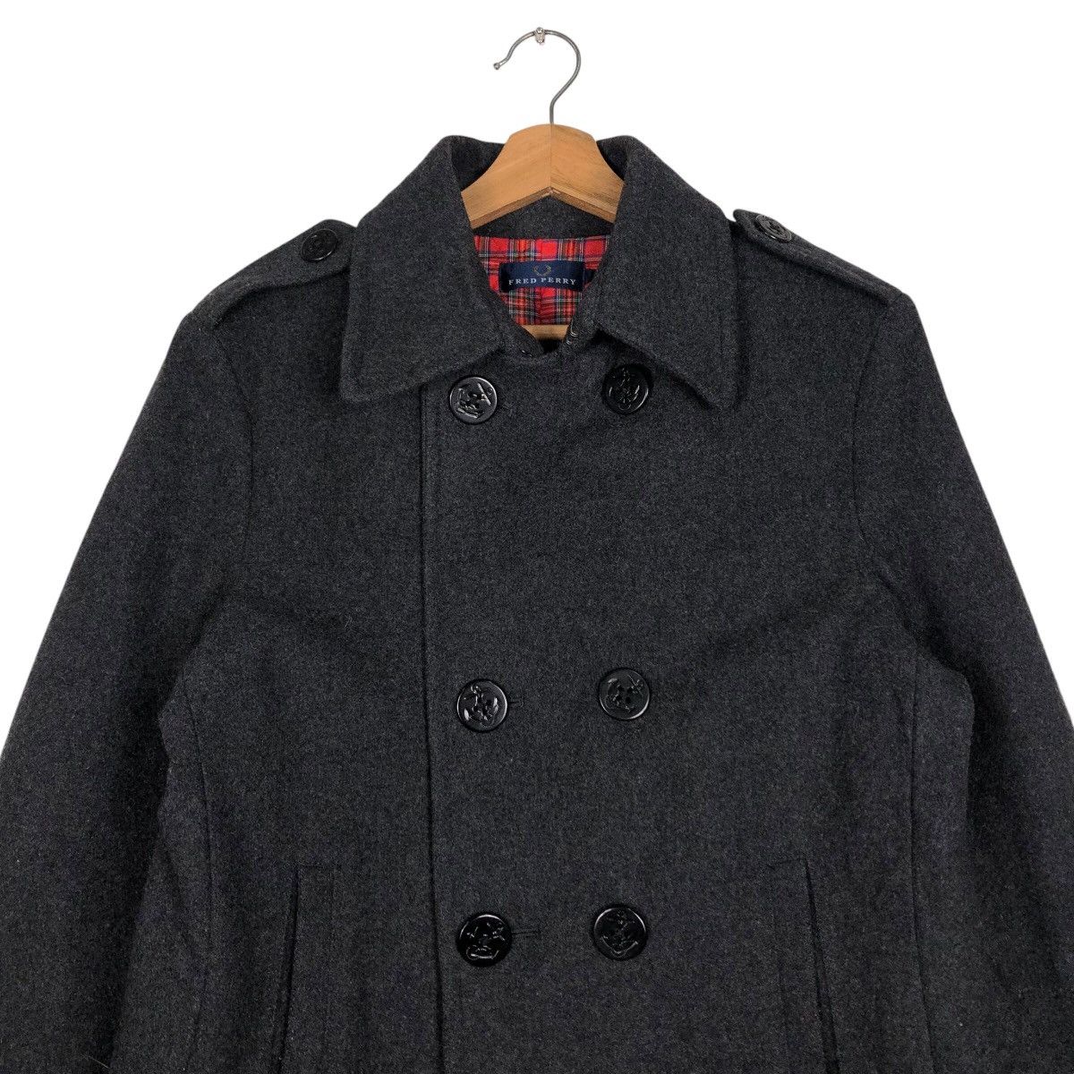 Fred Perry 📌Vintage Wool Biker Jacket Fred Perry Blanket Tartan Lining Size US L / EU 52-54 / 3 - 4 Thumbnail