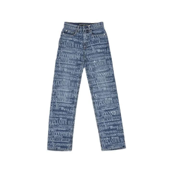 Alexander Wang SS24 Logo Print Denim Pants -