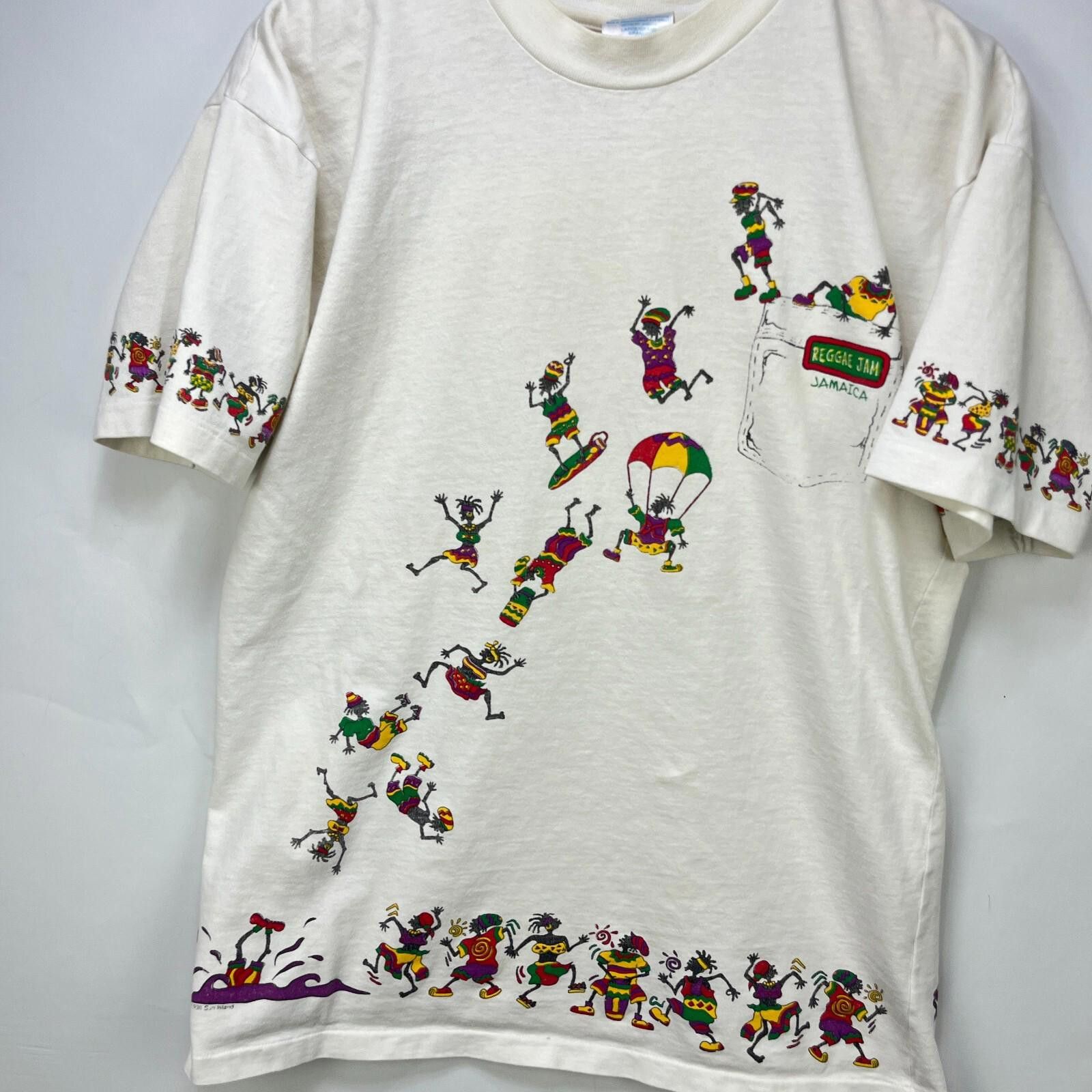 Vintage Vintage 90s Jamaica Reggae Jam Rasta T-Shirt Large Size US L / EU 52-54 / 3 - 2 Thumbnail