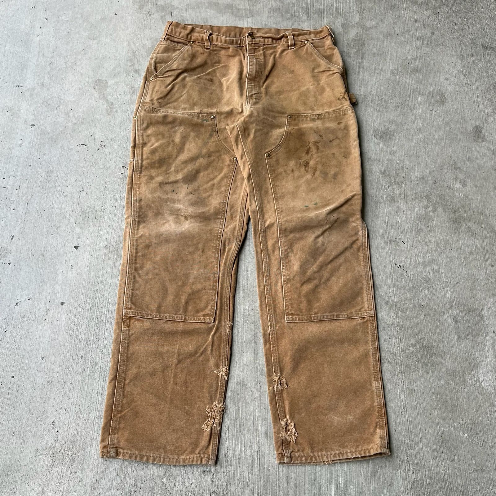 Carhartt × Vintage Carhartt brown double knee work wear carpenter pants Size US 35 - 1 Thumbnail