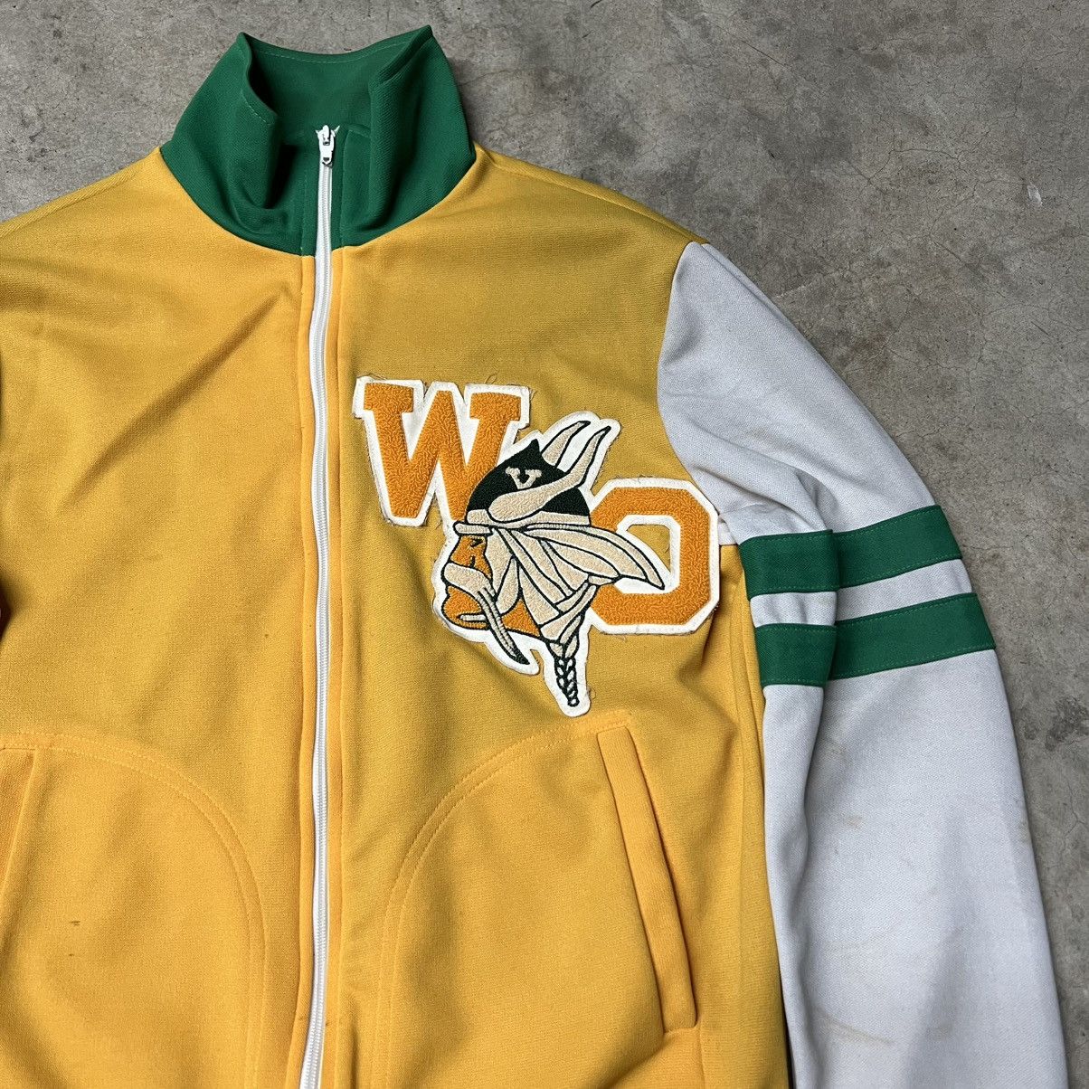 Vintage Vintage 60’s “Vikings” 🇺🇸 Chain-Stitch Letterman Track Jacket Size US L / EU 52-54 / 3 - 2 Thumbnail