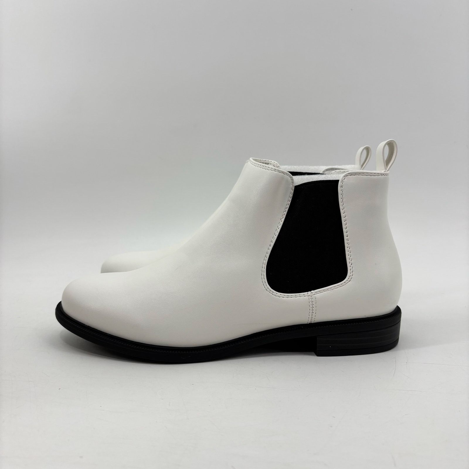 Other Anjoufemme Womens Size 7 Chelsea White Boots Booties Ankle Size US 7 / IT 37 - 1 Thumbnail
