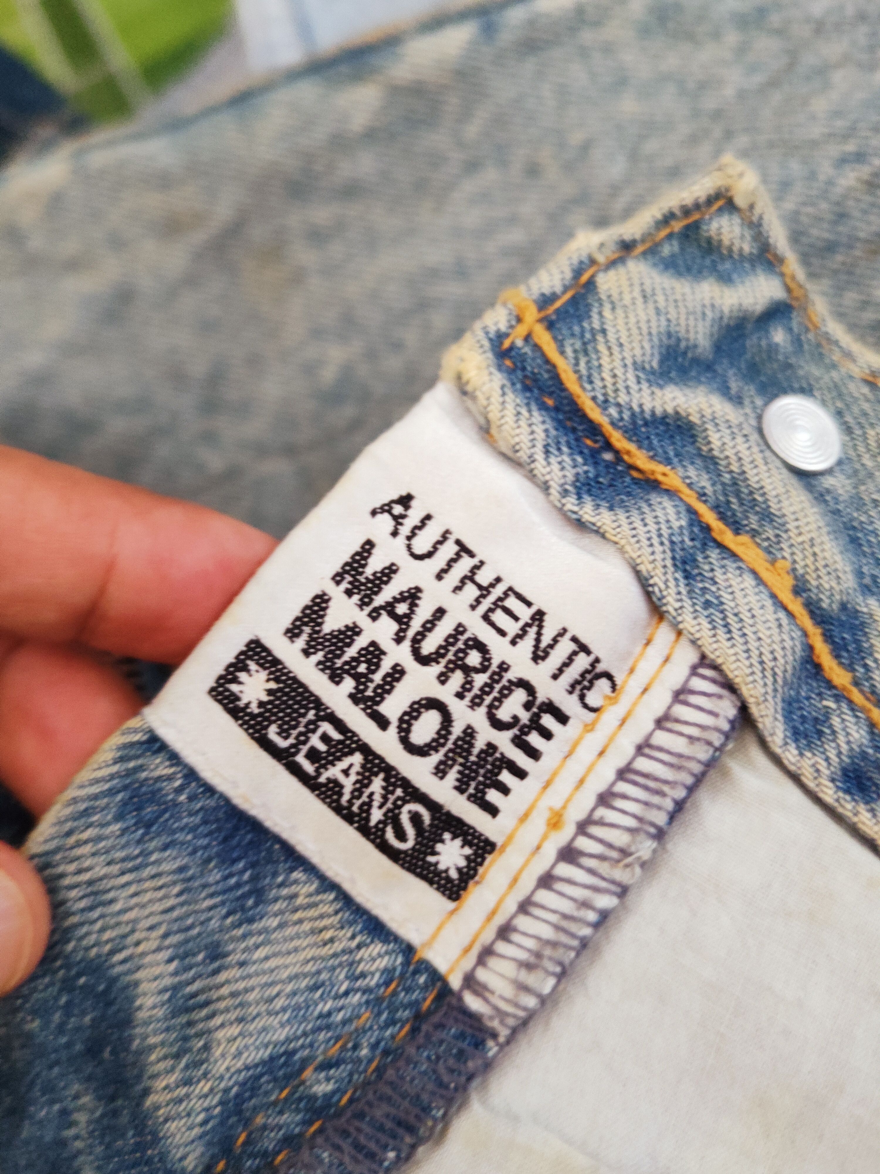 Japanese Brand × Vintage Super Rare Maurice Malone Blue Distressed Ripped Jeans Size US 37 - 18 Thumbnail