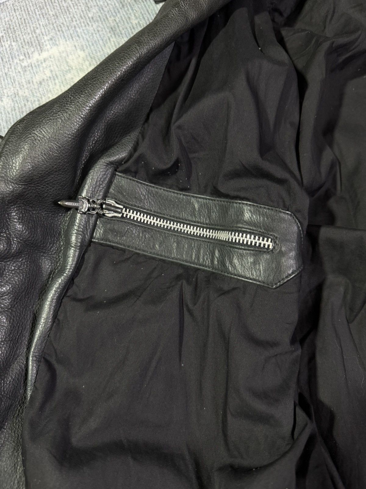 Chrome Hearts RARE! VINTAGE FIRST DAGGER PULL LEATHER JACKET Size US L / EU 52-54 / 3 - 21 Thumbnail