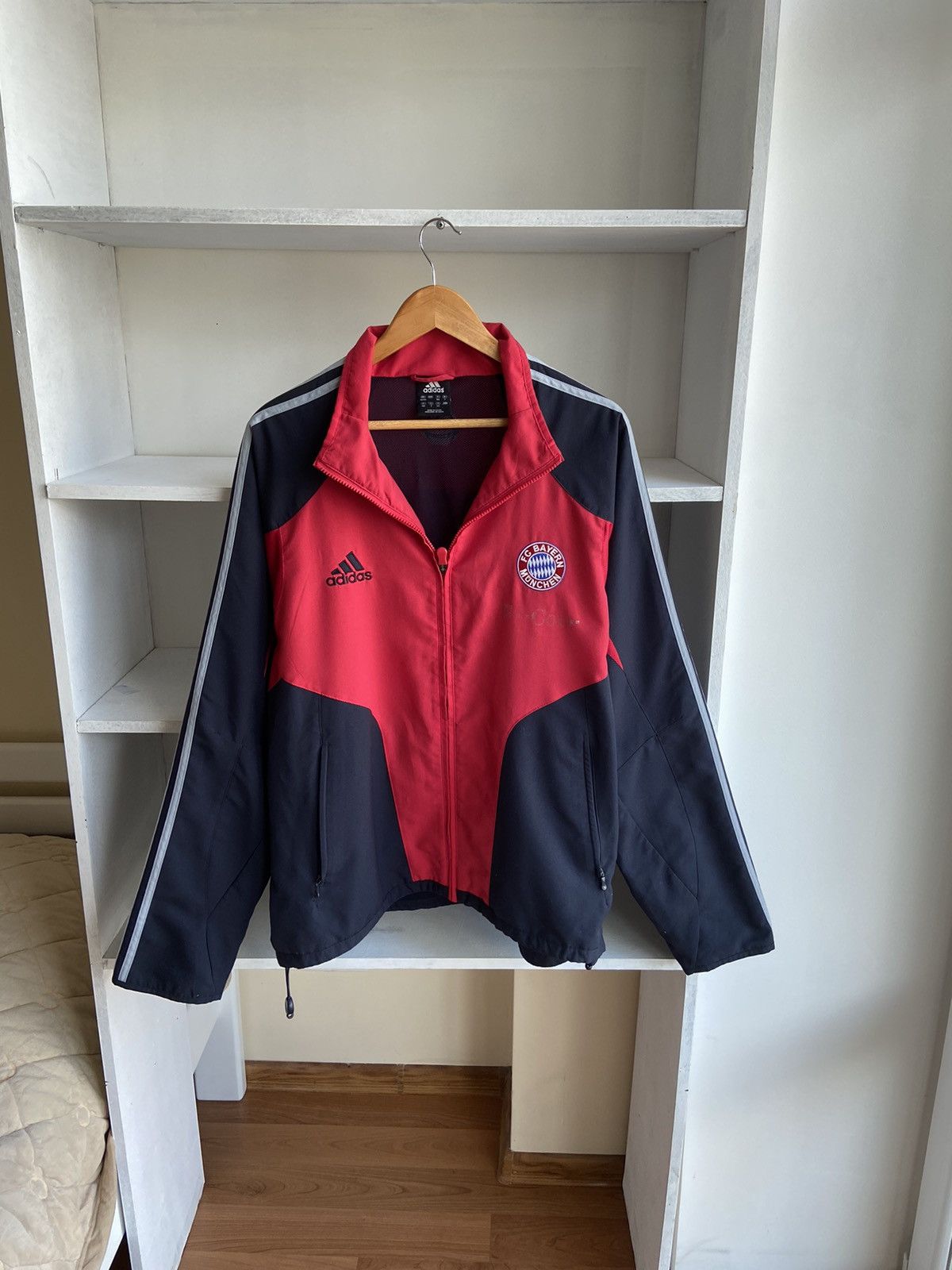 image of Bayern Munich Adidas Football Track Jacket, Men's (Size Large)