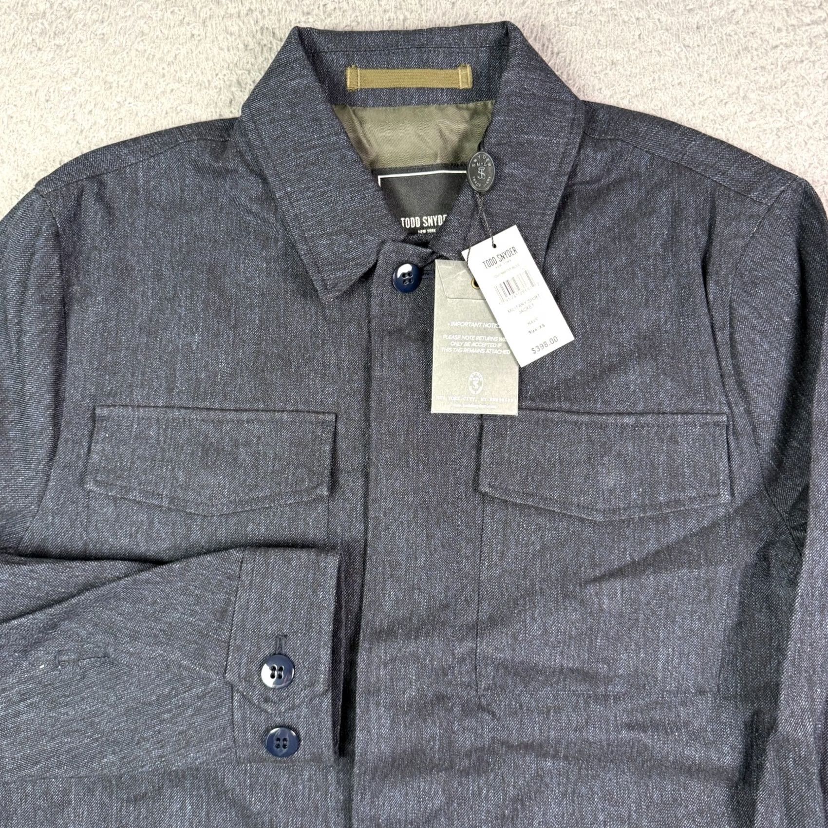 Todd Snyder Todd Snyder Jacket Mens XS Navy Blue Military Shirt Pockets NEW MSRP 98 Size US XS / EU 42 / 0 - 2 Thumbnail