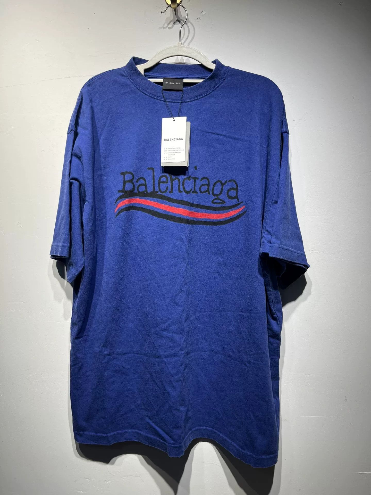 Balenciaga Balenciaga Retro Printed Blue T-Shirt M Men Size US M / EU 48-50 / 2 - 1 Thumbnail