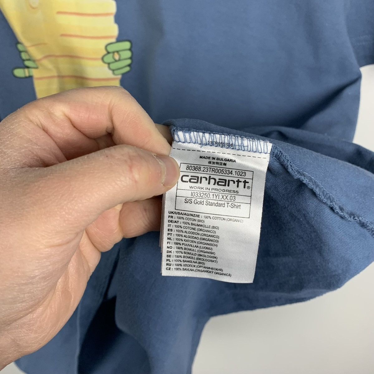 Carhartt Men’s Carhartt WIP Big Logo T-Shirt Size L Baby Blue y2k Size US L / EU 52-54 / 3 - 6 Thumbnail