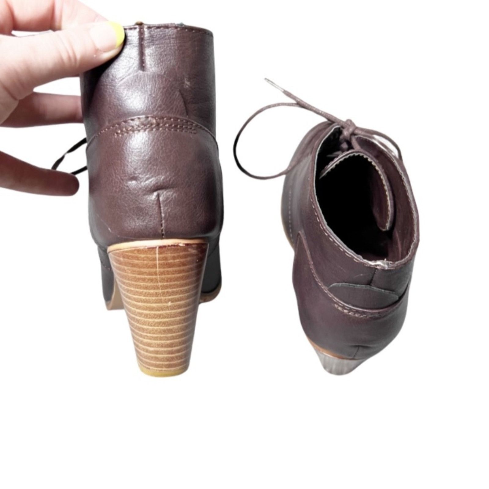 Other Altar'd State Women’s Brown Leather Platform Ankle Booties Size US 6.5 / IT 36.5 - 5 Thumbnail
