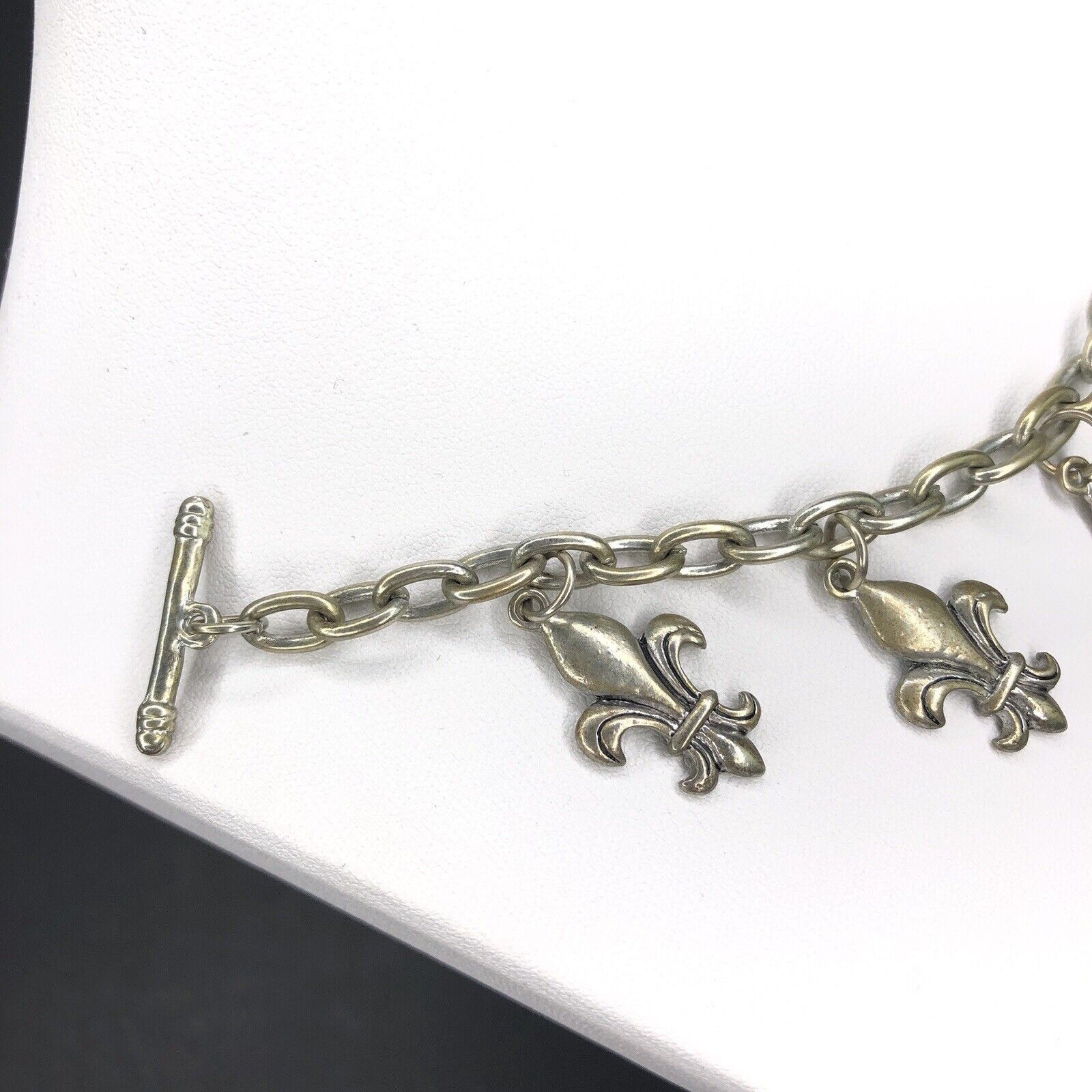 Other Fleur De Lis Charms Chain Bracelet O Ring Toggle OT Closure Size ONE SIZE - 4 Thumbnail