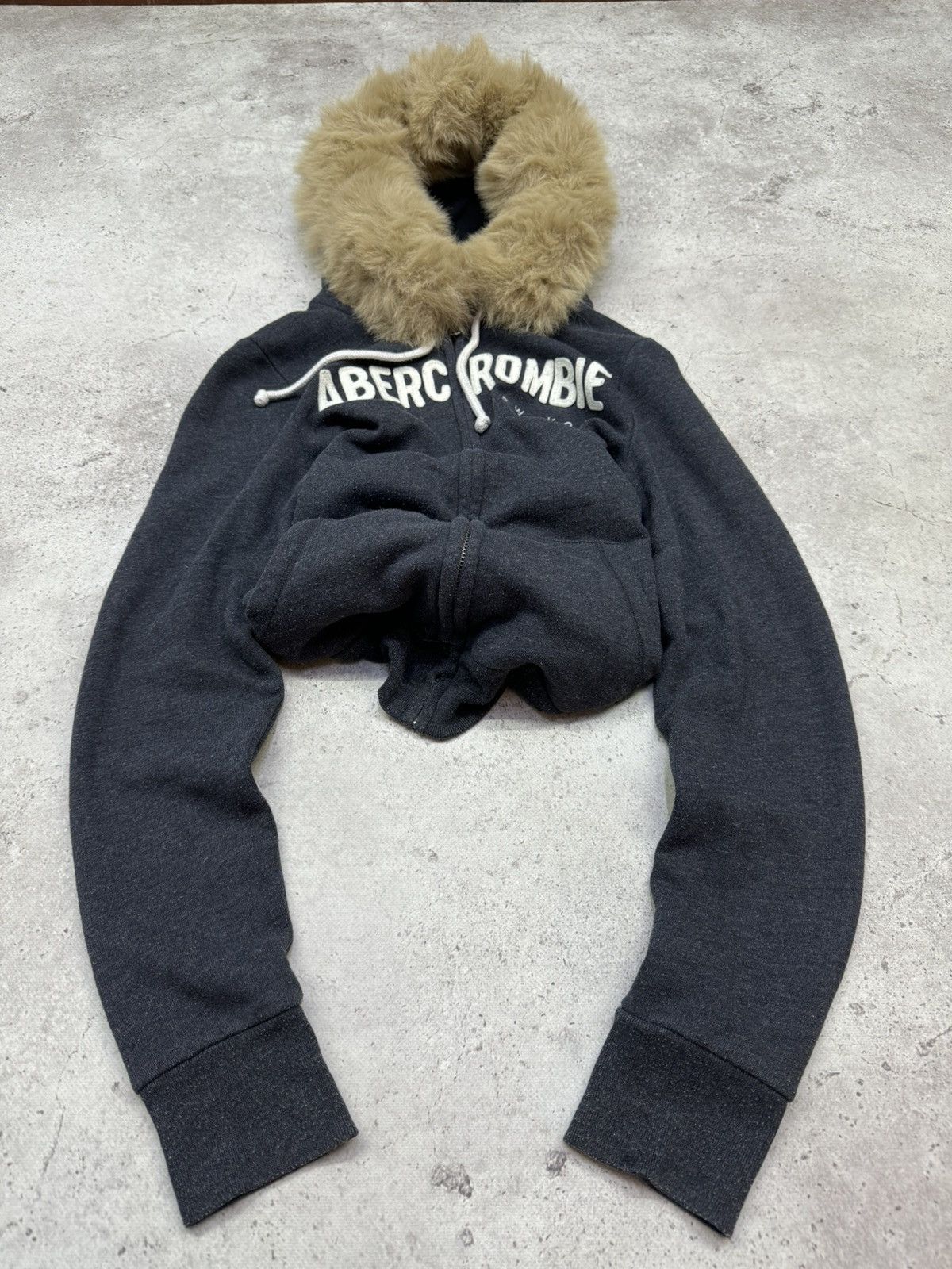 Abercrombie & Fitch Abercrombie & Fitch Vintage Fur Hood Zip Hoodie Size US L / EU 52-54 / 3 - 1 Thumbnail