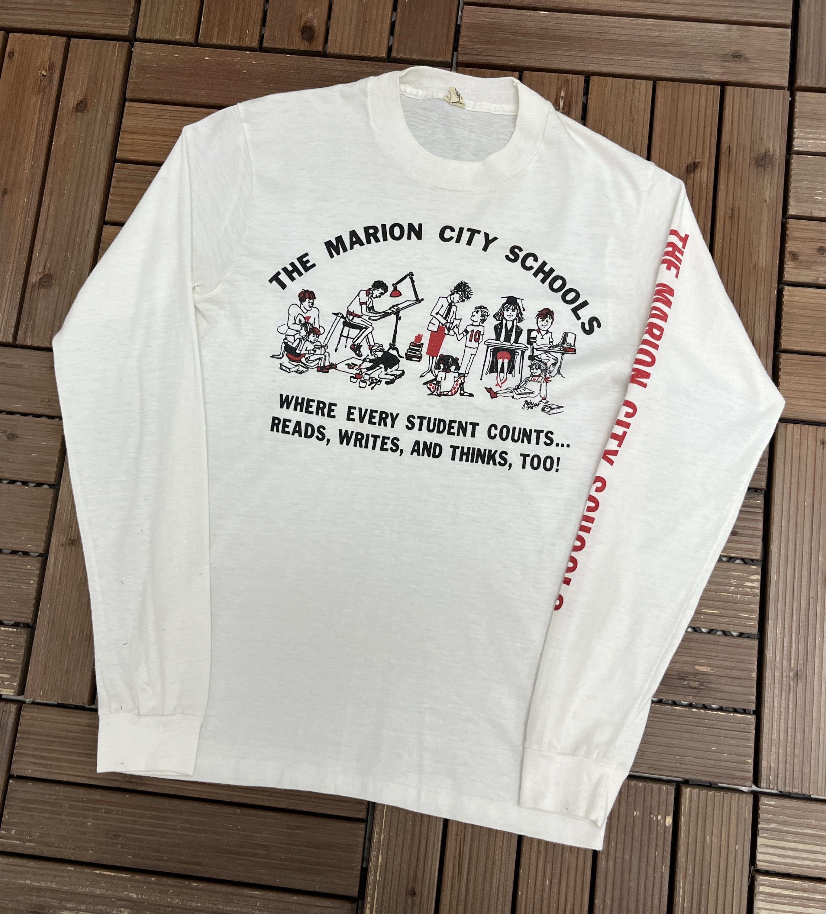 Vintage The Marion City Schools Vintage White Long Sleeve Shirt Size US M / EU 48-50 / 2 - 3 Thumbnail