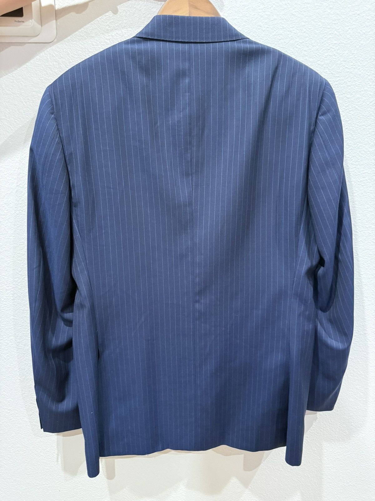 Canali Canali Navy Pinstripe Wool Blazer Made in Italy Size 50 Size 50R - 8 Thumbnail