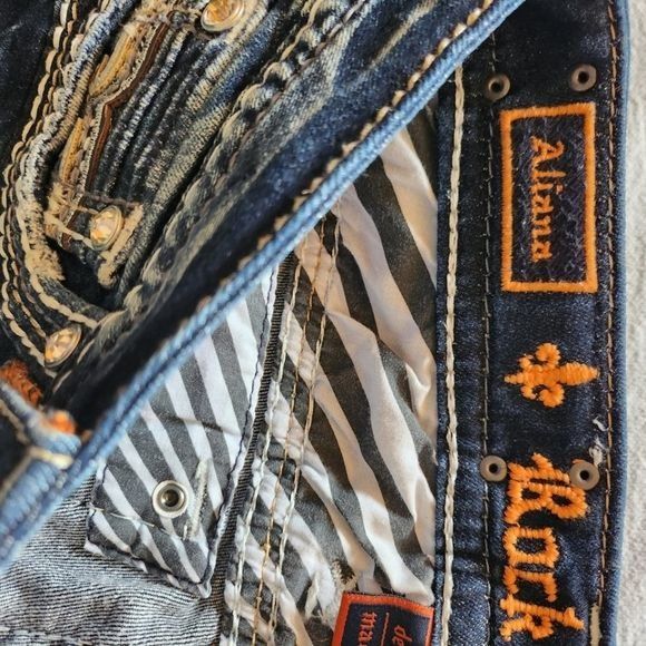 Rock Revival Rock Revival Embellished Straight Sz. 27 Blue Jeans Size 27" / US 4 / IT 40 - 5 Thumbnail
