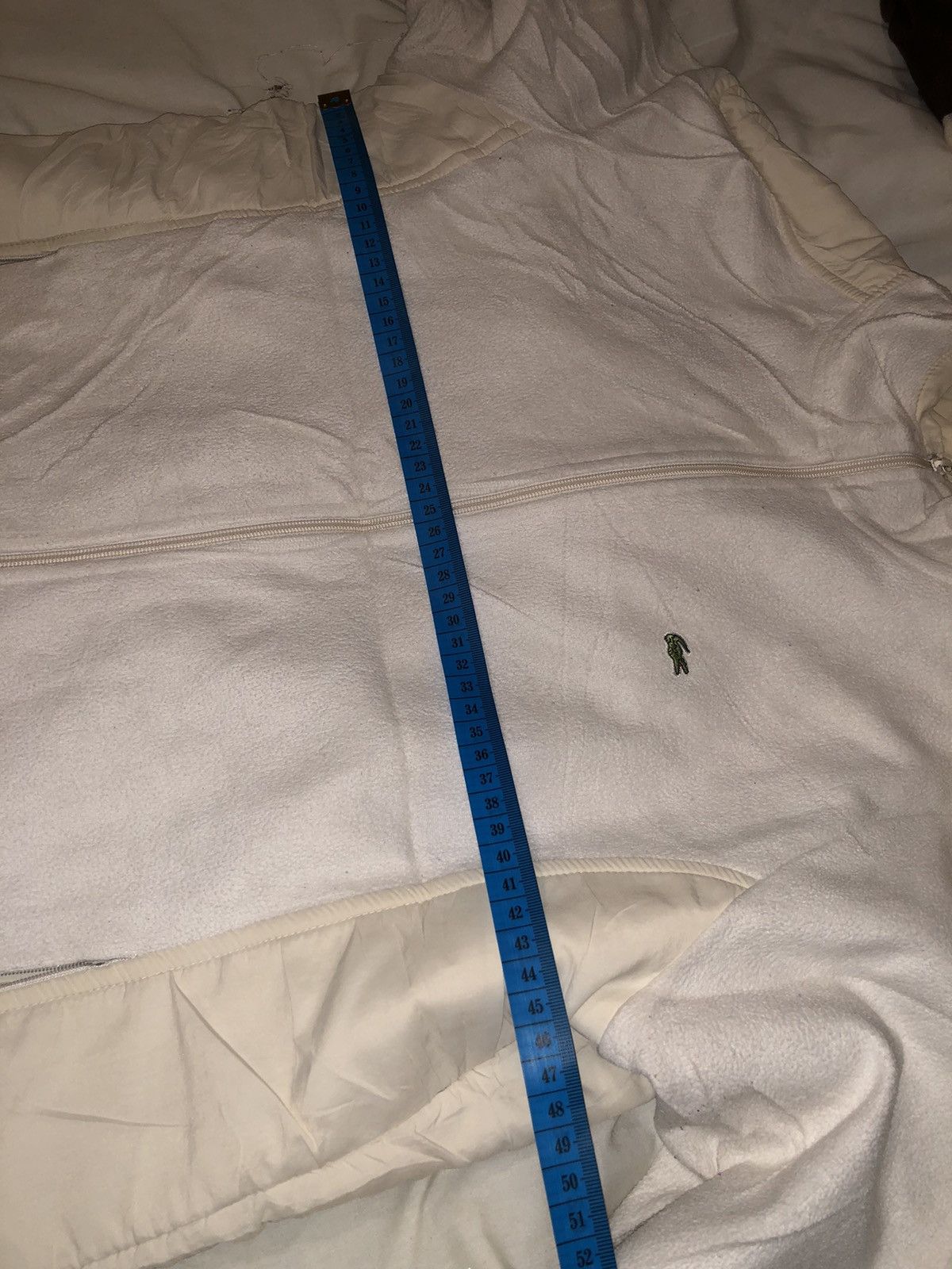 Lacoste × Vintage White and cream vintage retro Lacoste Fleece Jacket Size S / US 4 / IT 40 - 13 Thumbnail