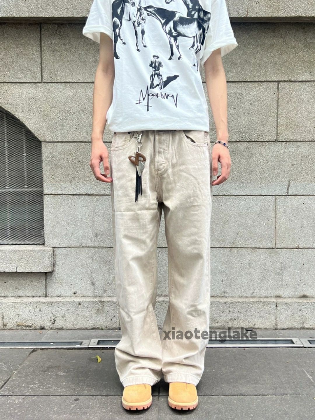 Jean × Vintage washed faded cleanfit yuppie loose baggy jeans Size US 30 / EU 46 - 2 Thumbnail