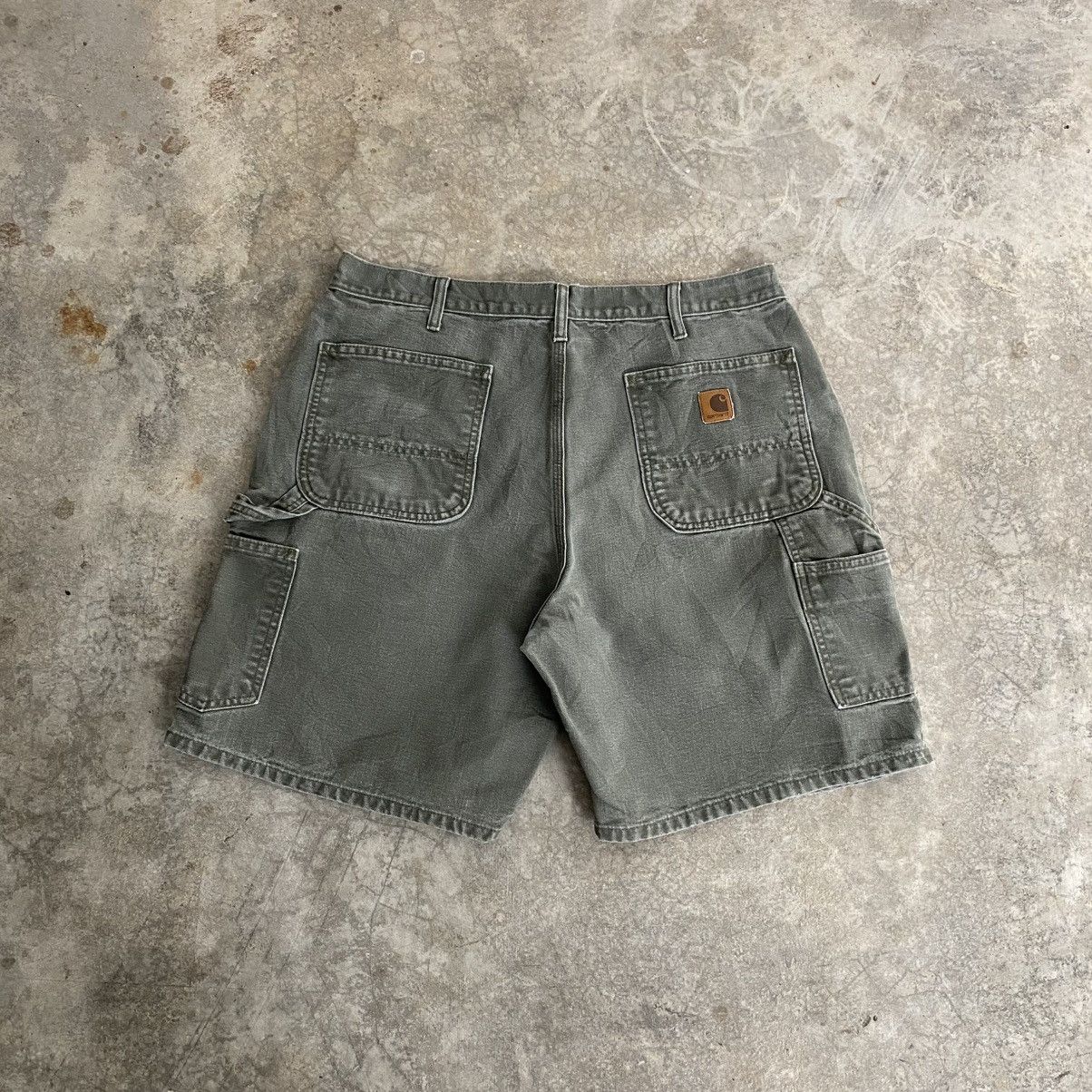 Carhartt Vintage Carhartt Faded Moss Green Baggy Shorts Jorts Size US 35 - 1 Thumbnail