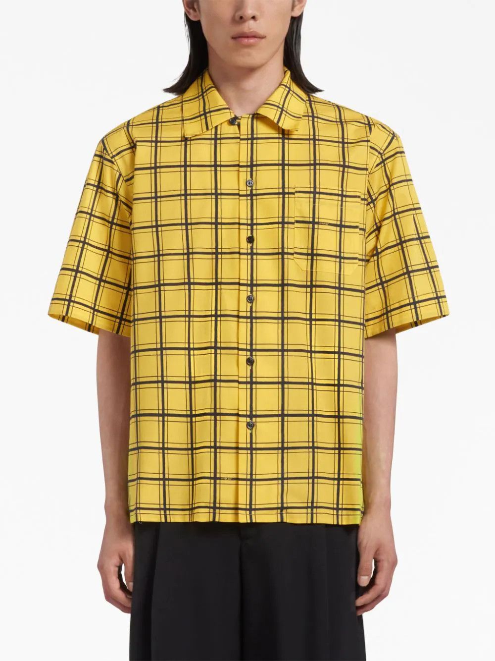 Marni o1w1db10824 Checked Shirt in Yellow Black Size US L / EU 52-54 / 3 - 3 Thumbnail