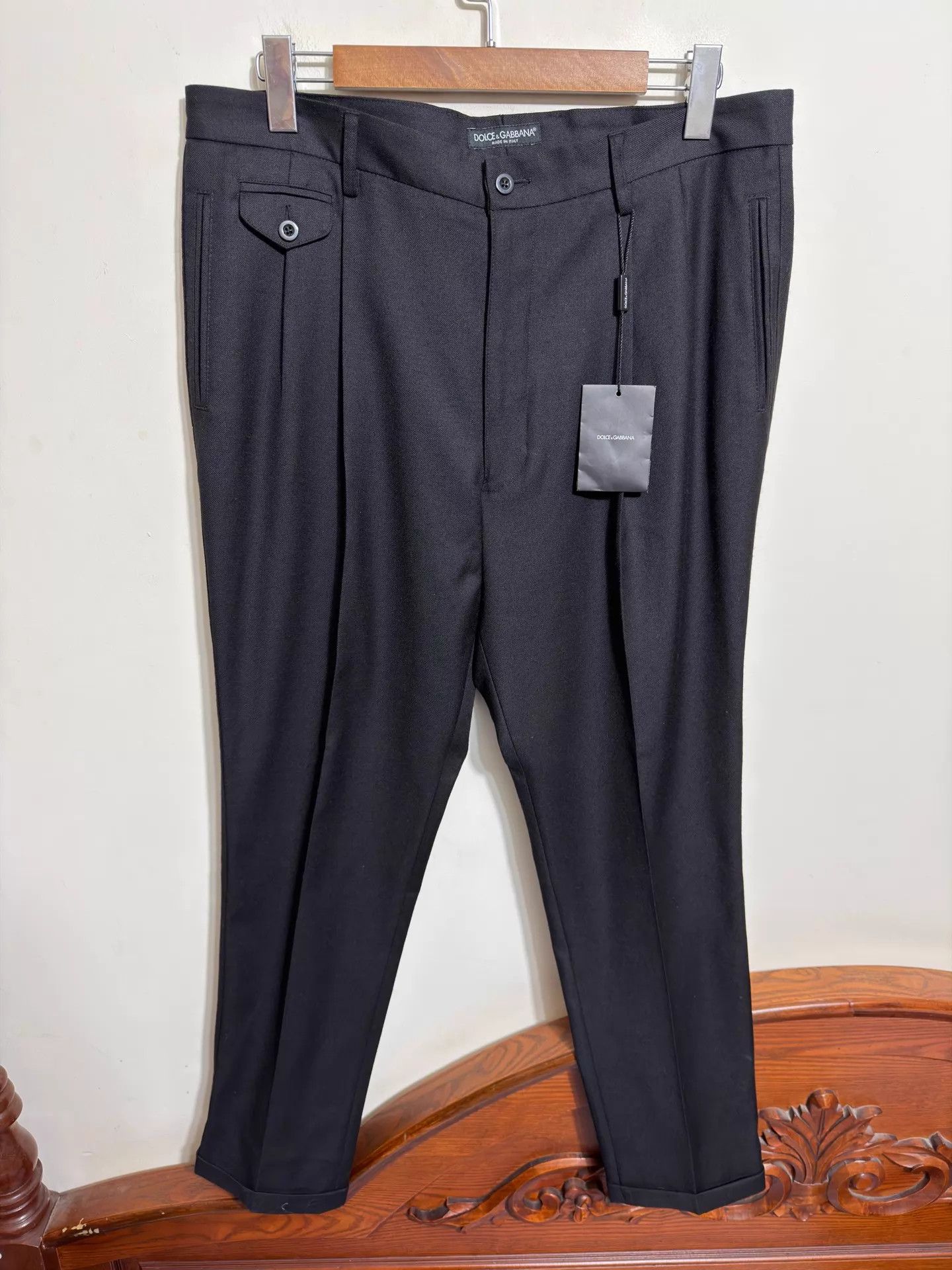 Dolce & Gabbana DG Wool High-Waist Slim Trousers 46/50 New with Tags Size US 34 / EU 50 - 1 Thumbnail