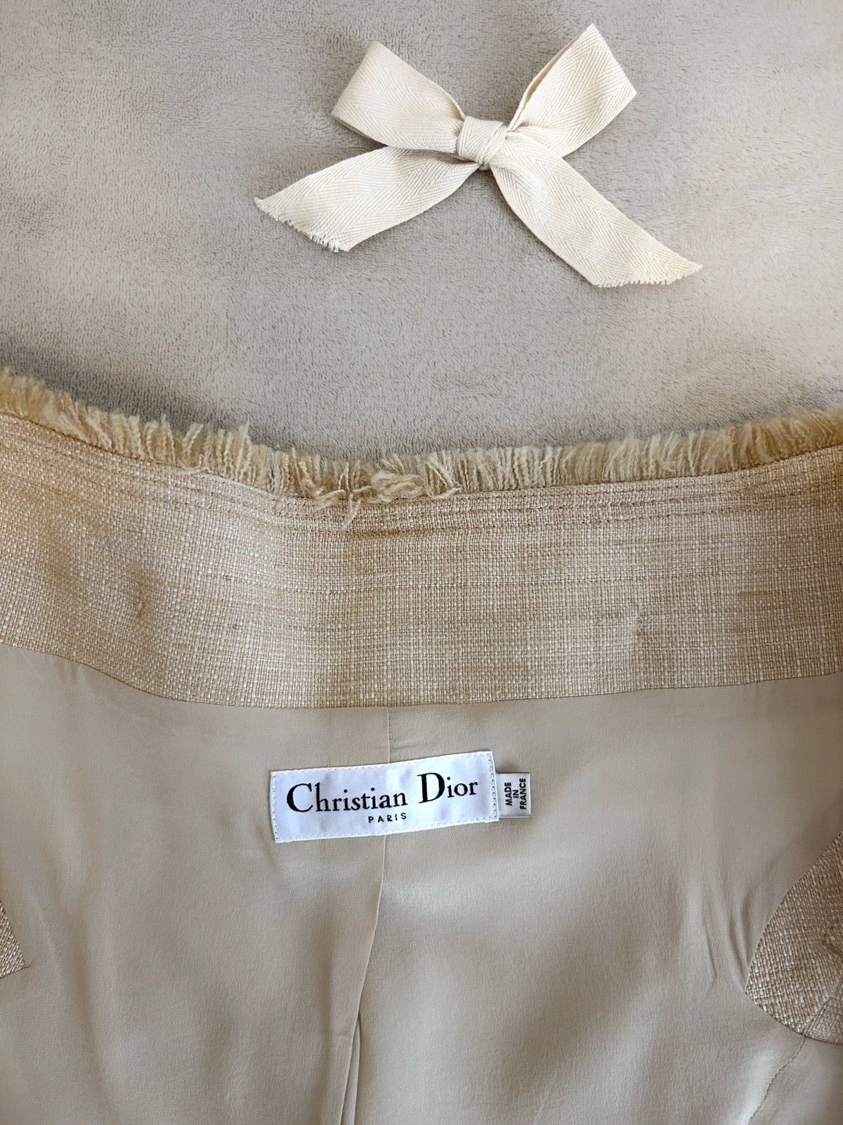 Dior × John Galliano Dior Vintage (2011) Off the Shoulder Bar Vest - Beige Tweed Size XS / US 0-2 / IT 36-38 - 15 Thumbnail