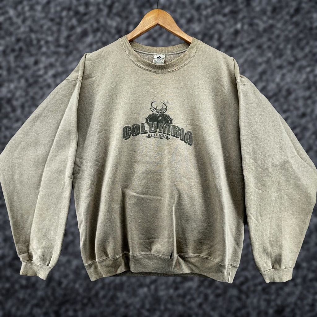 Vintage VINTAGE Columbia Sweatshirt Crew Neck Pullover Men's XL Green Long Sleeve Outdoor Size US XL / EU 56 / 4 - 1 Thumbnail