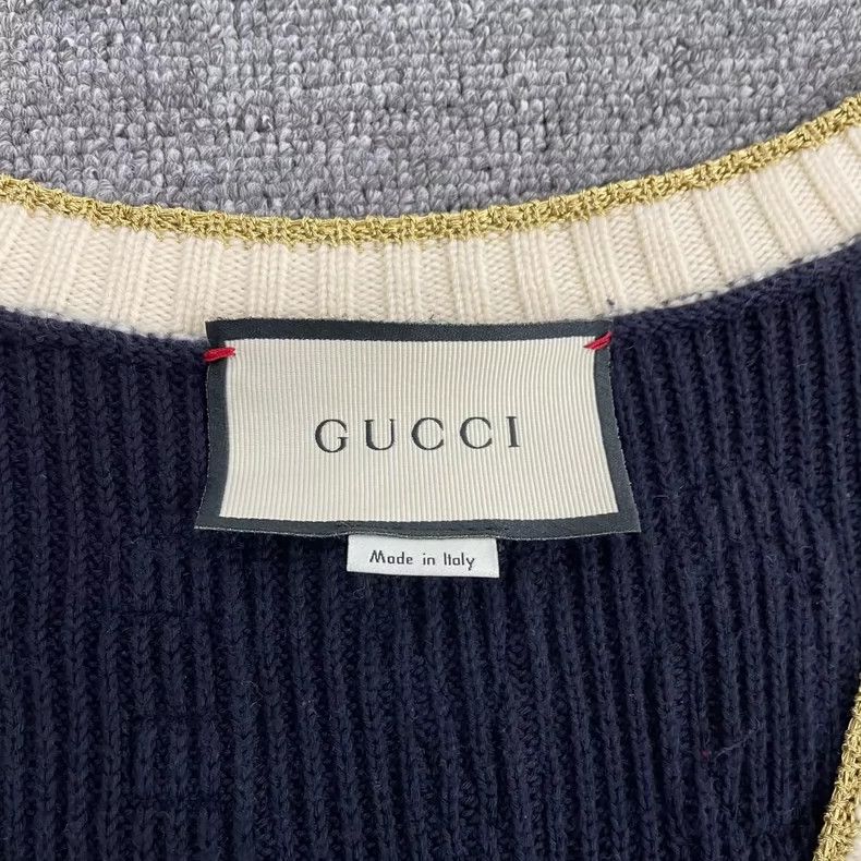 Gucci Gucci Gold thread pearl rhinestone heavy industry knitted c Size S / US 4 / IT 40 - 4 Thumbnail