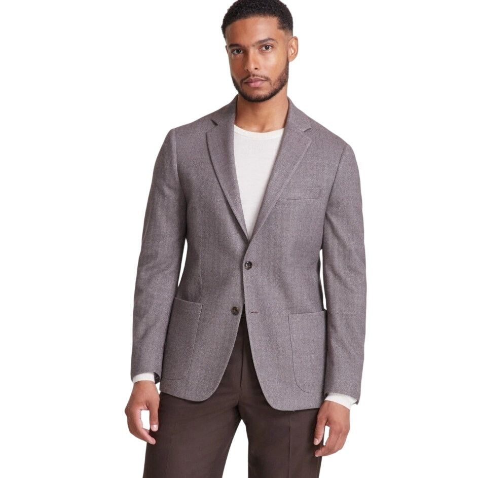 Michael Kors Sport Coat Men's Classic Taupe Herringbone 50L