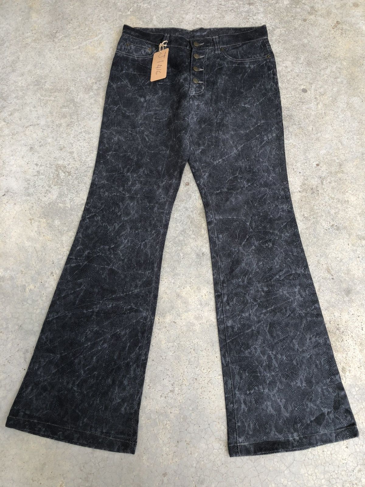 Tornado Mart Tornado Mart Flared Jeans Snake Skin Wax Jeans | Grailed