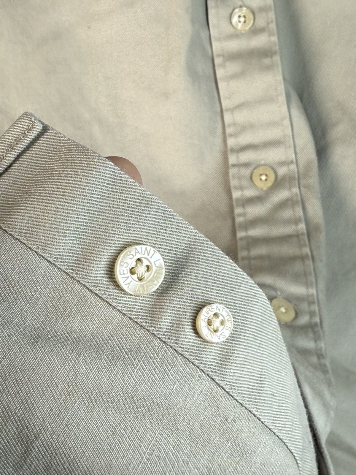 Yves Saint Laurent Beige YSL Shirt Short Sleeve Button Up Collar Vintage Y2K Size US M / EU 48-50 / 2 - 9 Thumbnail