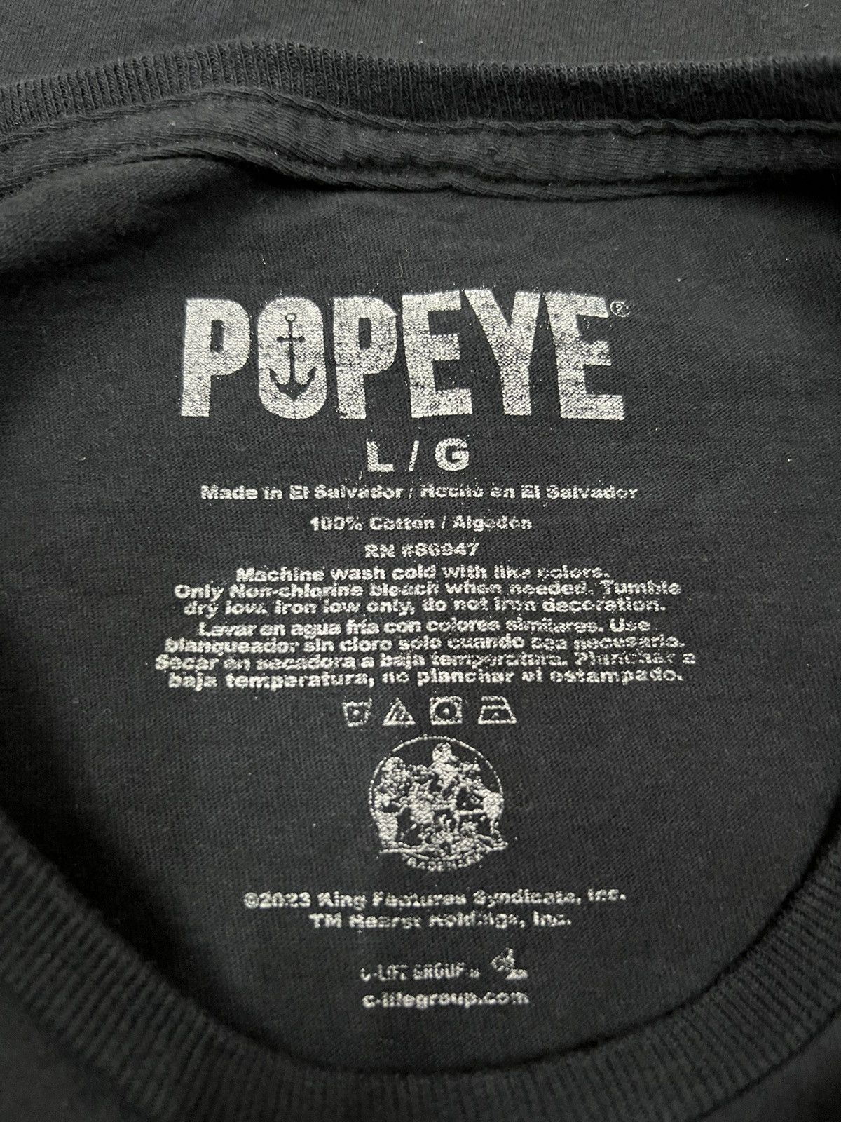 Cartoon Network Popeye The Sailor Black T-shirt Size US L / EU 52-54 / 3 - 4 Thumbnail