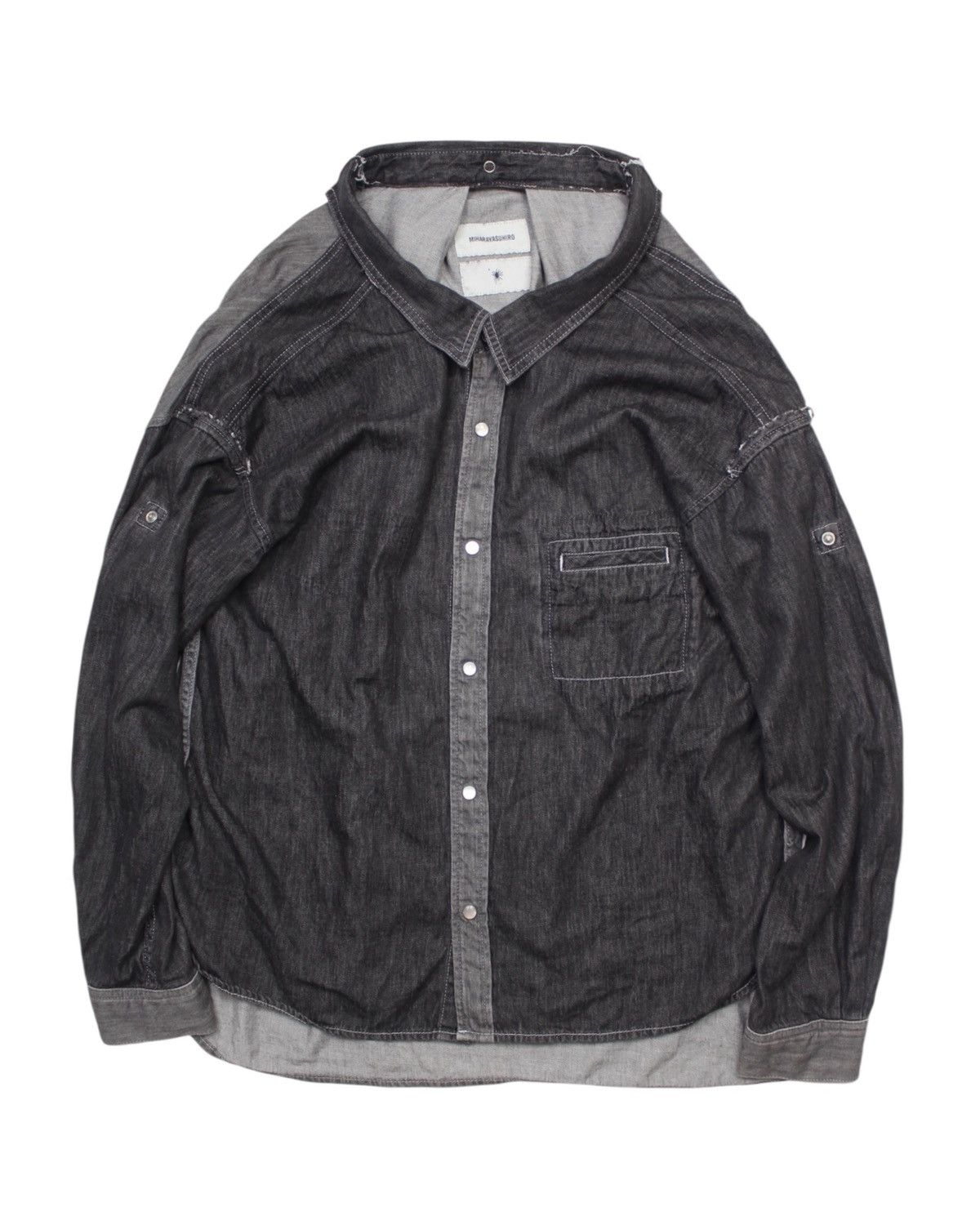 Maison MIHARA YASUHIRO 2010S MIHARAYASUHIRO DECONSTRUCTED 2 TONE DENIM SHIRT Size US L / EU 52-54 / 3 - 1 Thumbnail