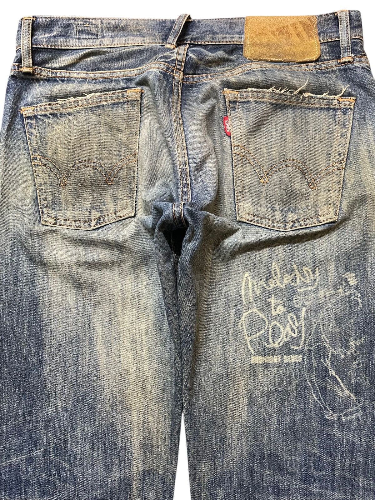 Edwin Vintage Japan Edwin Mud Wash Painted Style Distress Jeans Size US 32 / EU 48 - 5 Thumbnail