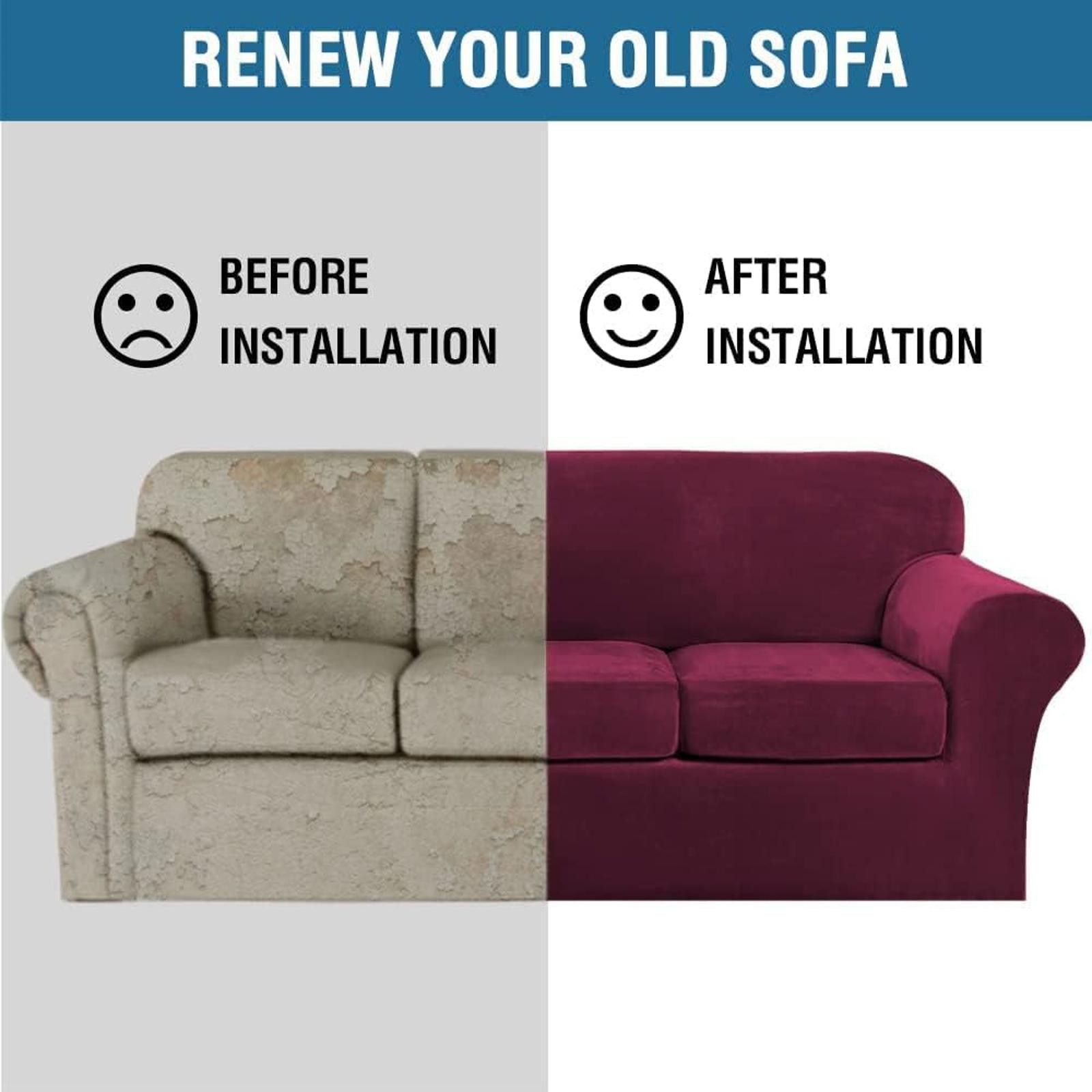 Other Stretchy Velvet Sofa Cover - Comfy Couch Magic! Size ONE SIZE - 5 Thumbnail
