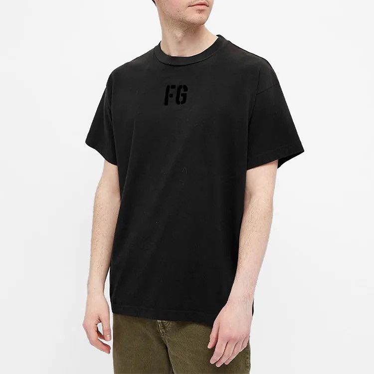 Fear of God Fear of God FG Textured Velvet Logo T-Shirt Vintage Black Size US S / EU 44-46 / 1 - 2 Thumbnail