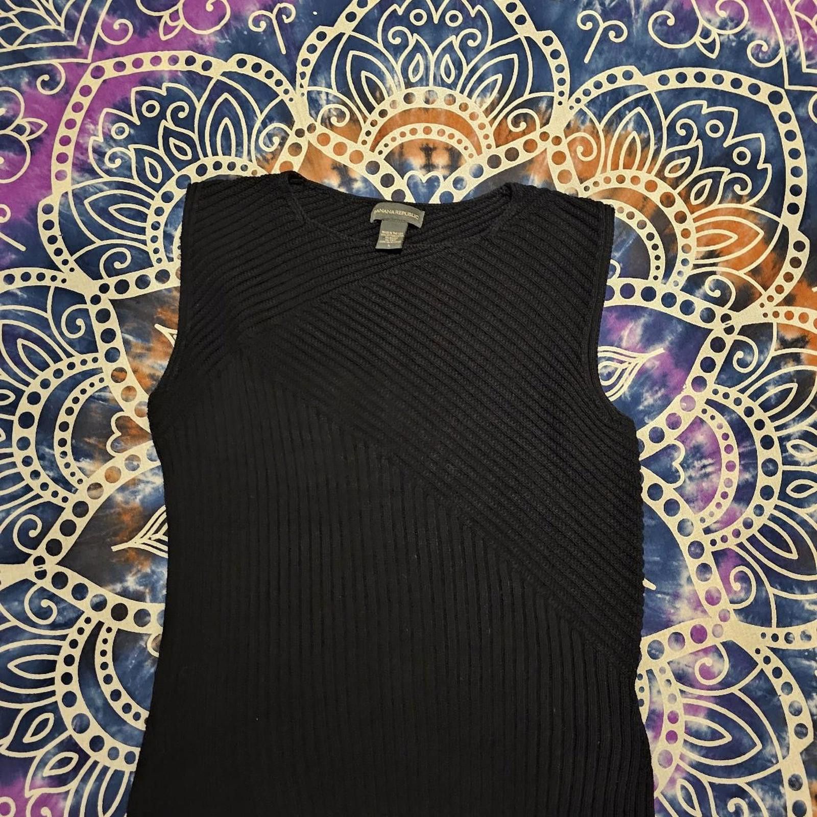 Banana Republic Banana Republic Women's Black Sleeveless Sweater Size L / US 10 / IT 46 - 4 Thumbnail