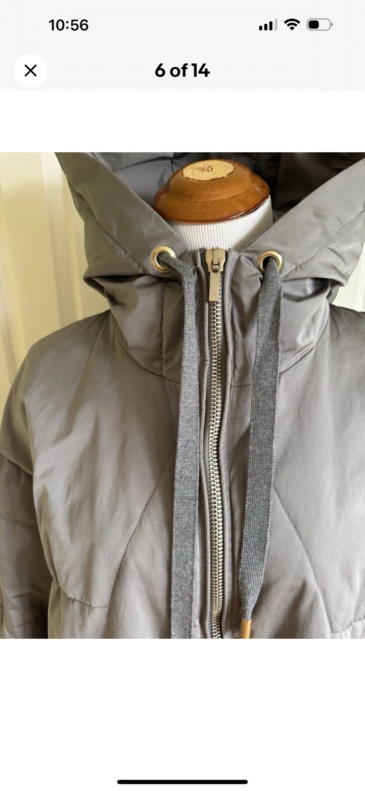 Other LORENA ANTONIAZZI Women Gray Oversized Puffer Jacket 8-10/44 Size M / US 6-8 / IT 42-44 - 5 Thumbnail