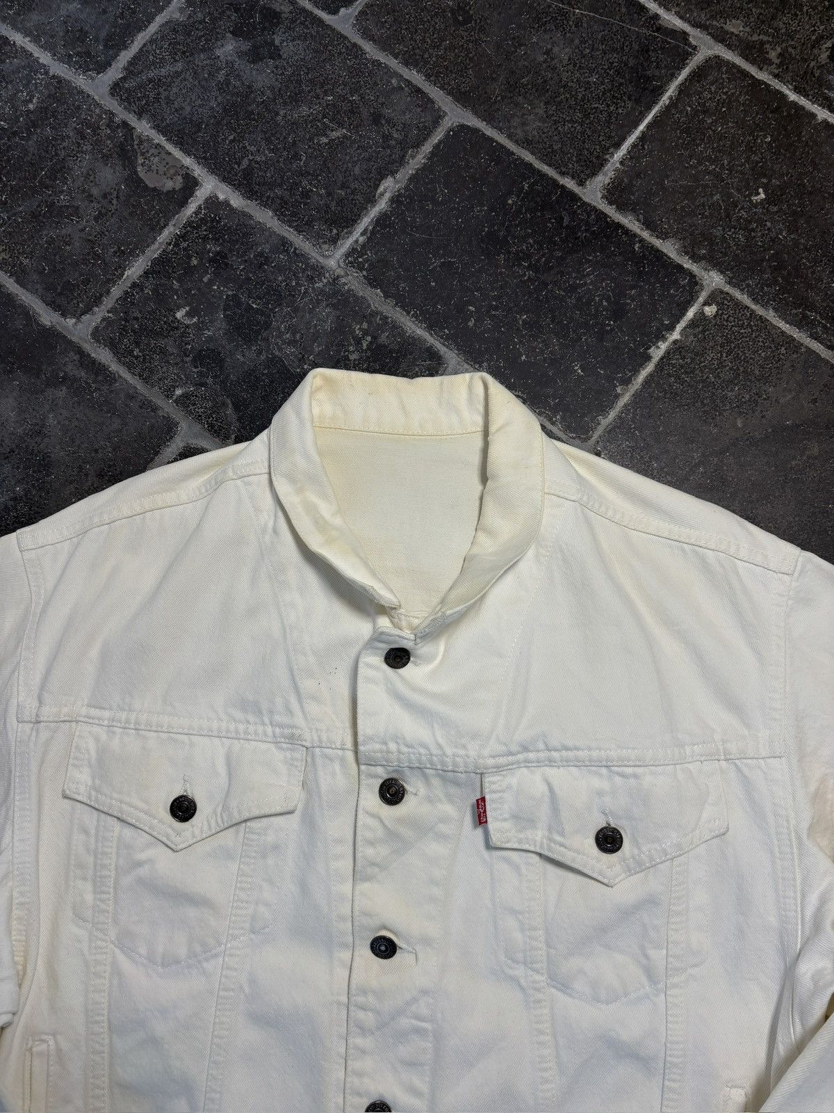 Levi's 1990s Vintage Levi's Denim Jacket White Jean Jacket Size US S / EU 44-46 / 1 - 4 Thumbnail