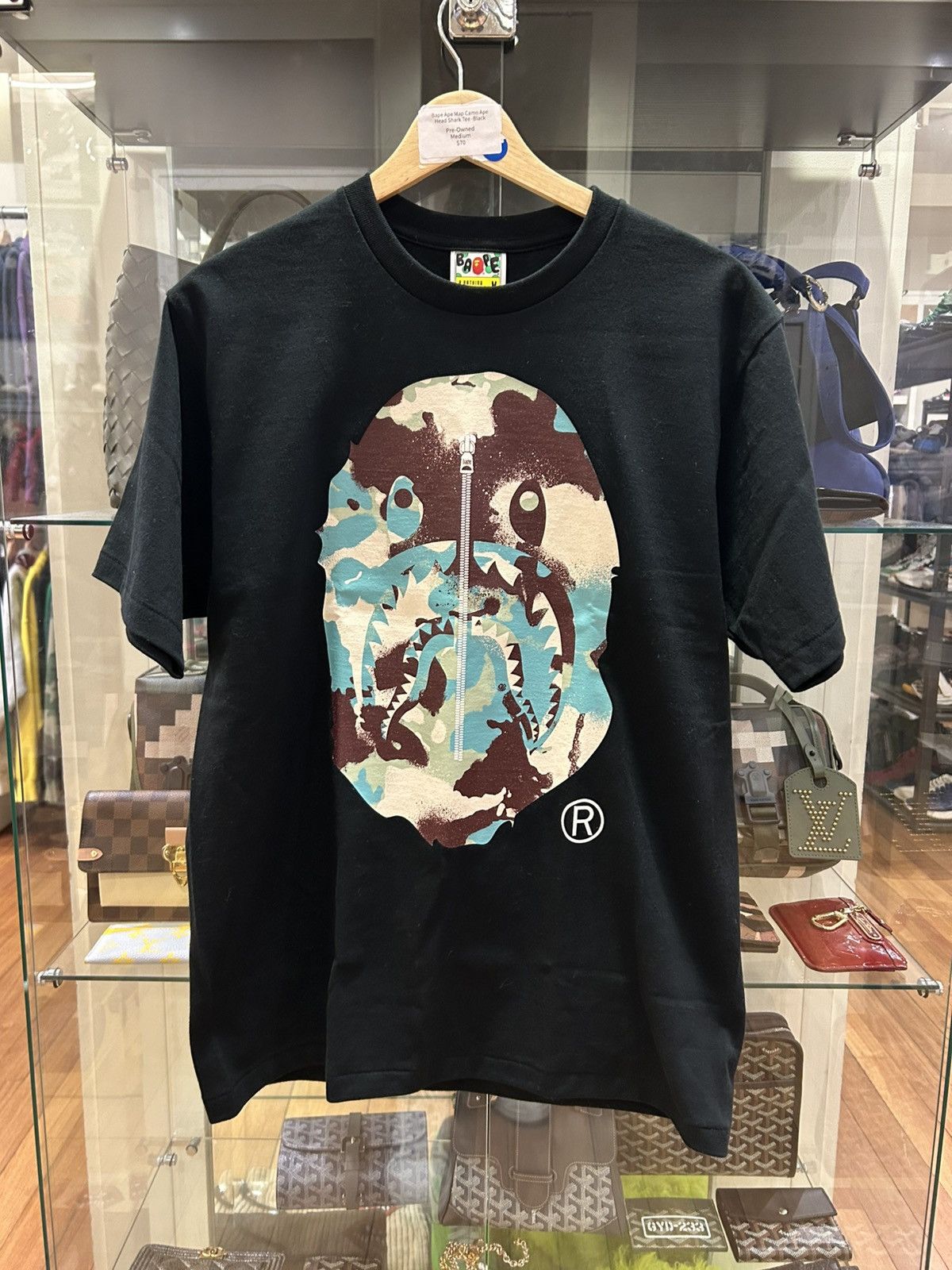 Bape Cape Map Camo Ape Head Tee - Black Size US M / EU 48-50 / 2 - 1 Thumbnail