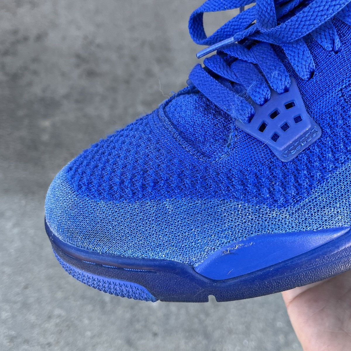Jordan Brand × Nike 2019 Air Jordan 4 Retro Flyknit Royal Blue Sz 9.5 Size US 9.5 / EU 42-43 - 11 Thumbnail