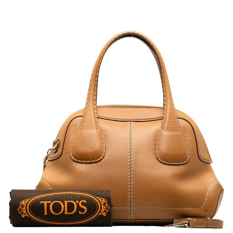 image of Tods Tod's Leather D-Style Handbag in Brown, Women's