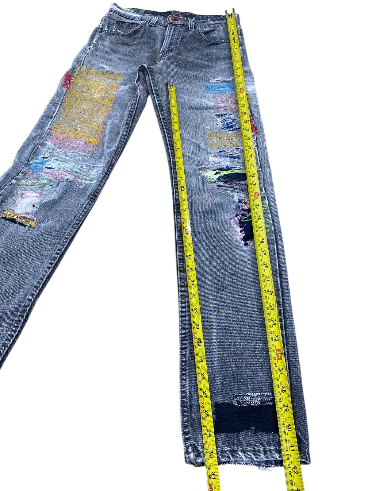 Levi's Levi’s Multicoloured Patched Repair Straight Leg Jeans Size US 28 / EU 44 - 8 Thumbnail