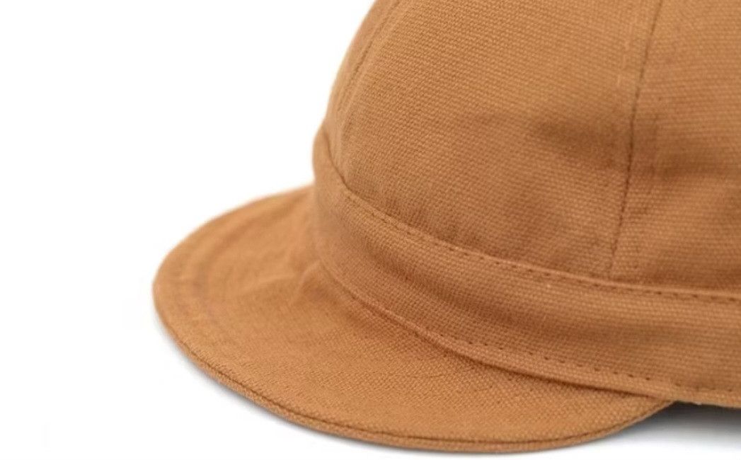 Japanese Brand 💥Khakis colour Japanese style harajuku short brim cap Size ONE SIZE - 5 Thumbnail