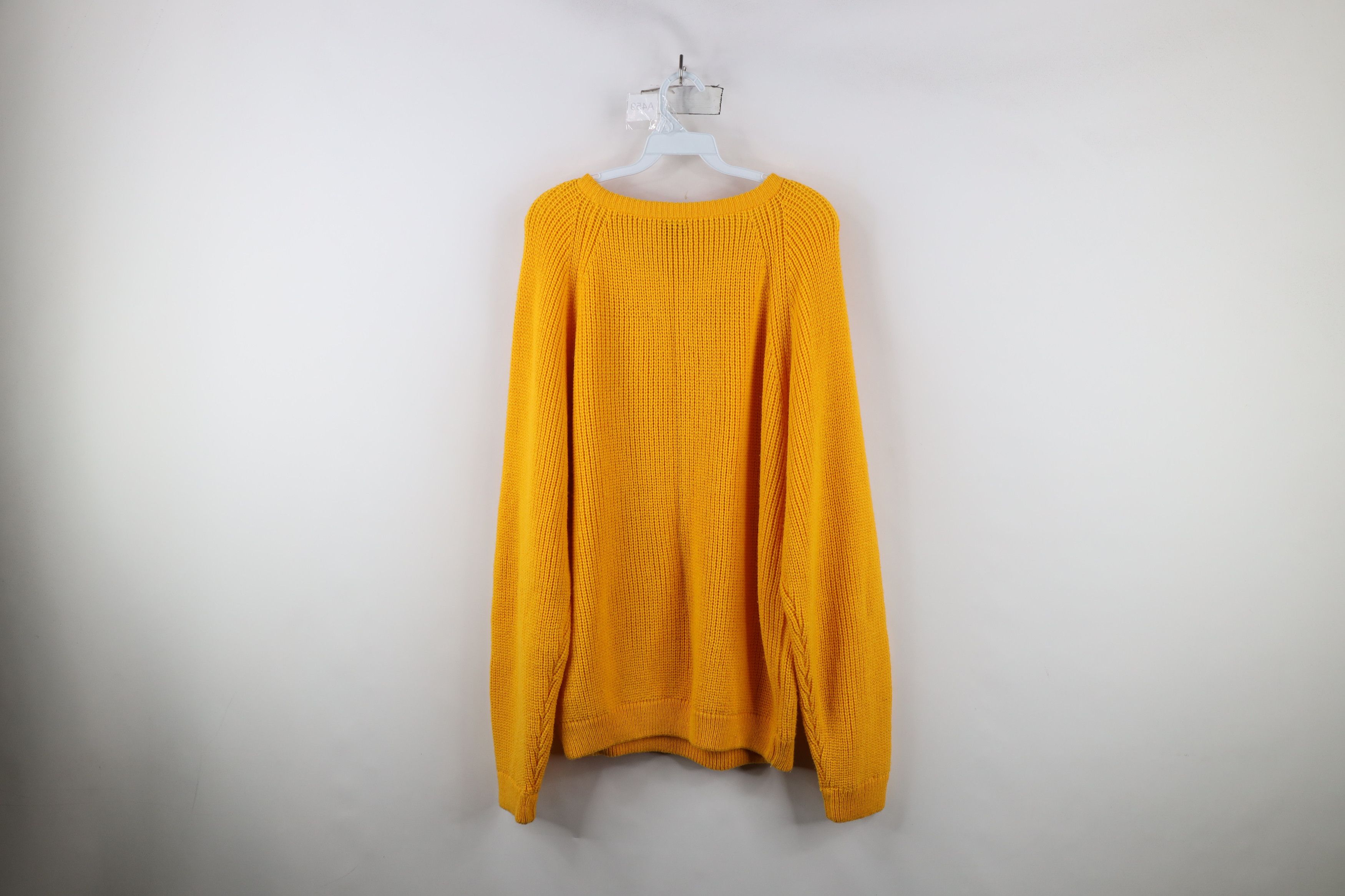 Vintage Vintage 90s Streetwear Ribbed Knit Crewneck Sweater Yellow Size US L / EU 52-54 / 3 - 8 Thumbnail