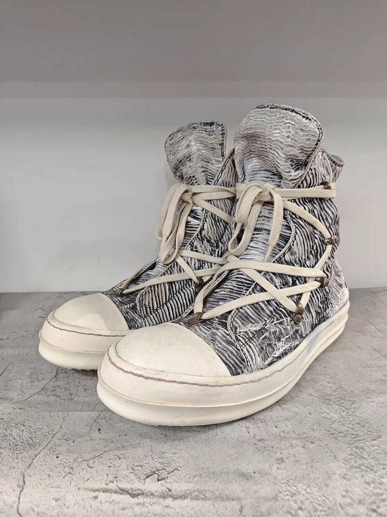 Rick Owens Rick Owens High Top Canvas Sneakers with Stripes-dmc Size US 9 / EU 42 - 1 Thumbnail