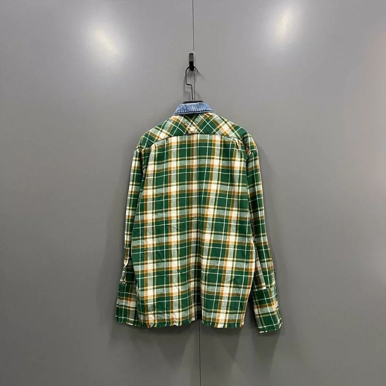 Greg Lauren greg lauren Green plaid patchwork shirt 2506-Nextarrow Size US M / EU 48-50 / 2 - 4 Thumbnail