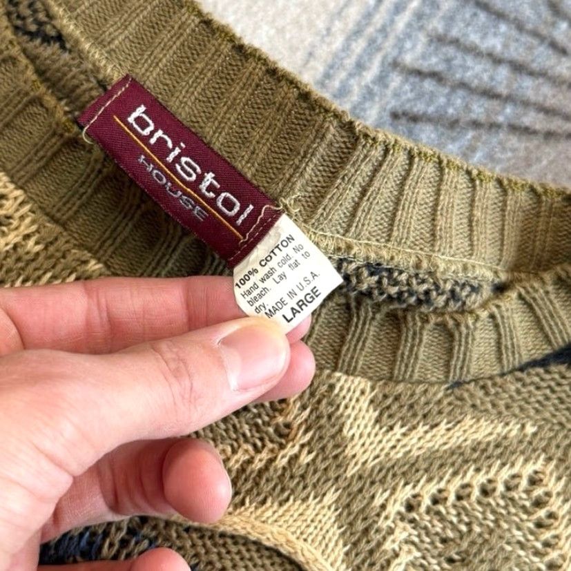 Vintage VINTAGE Bristol House 90s Pullover Knit Sweater Mens Large Brown Long Sleeve Casual Workwear Fall Winter Spring USA Size US L / EU 52-54 / 3 - 5 Thumbnail